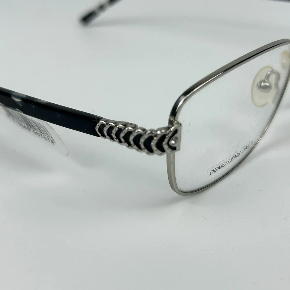Walmart Womens 0413-07 571420490 Square Eyeglasses Frame Silver 54-17-135mm